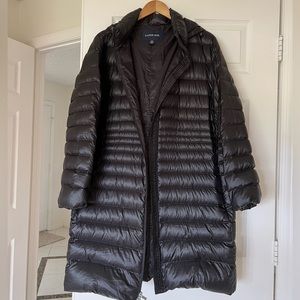 Lands End Black Down Puffer Coat with Hood Sz 1X